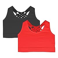 Kurve Girl’s Seamless Strappy Back Stretchy Crop Undershirt Bra, Made in USA