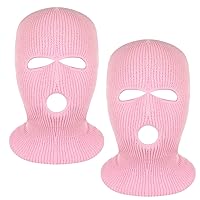 2 Pieces 3-Hole Full Face Mask Cover Ski Mask Winter Balaclava Cap Knitted Face Cover for Winter Outdoor Sports