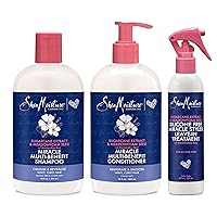 SheaMoisture Multi-Benefit Shampoo, Conditioner and Styler For Wavy, Curly Hair Sugarcane Extract and Meadowfoam Seed Silicone and Paraben Free Shampoo, Conditioner and Styler, 3 Piece Set