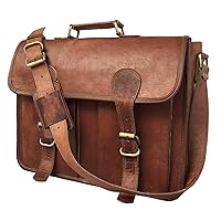 Skyland 20 Inch Leather Messenger Bag Shoulder Men Laptop Briefcase Vintage Satchel (Brown)