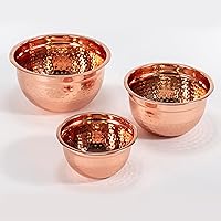 SS Mixing Bowls Natural Finish Set of 3 - Copper