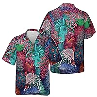 Funny Colorful Sea Animals Beach Vacation Gift Hawaiian Shirt S-5XL