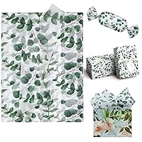 120 Sheets Eucalyptus Tissue Paper, Greenery Botanical Gift Wrapping Tissue Bulk for Wedding, Birthday DIY Art Crafts