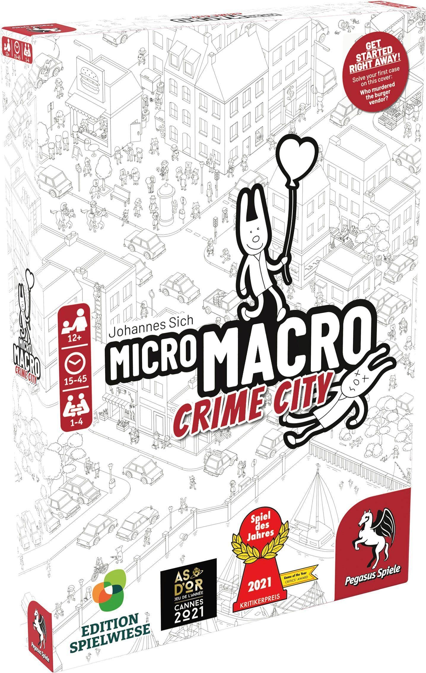 MicroMacro: Crime City - Board Game by Pegasus Spiele 1-4 Players – 15-45 Minutes of Gameplay – for Family Game Night – Kids and Adults Ages 12+ - English Version