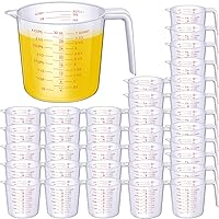 36 Pcs Plastic Measuring Cup Clear Measuring Mug with Spout and Handle Grip 32 Oz/ 1000 ml, 4 Cup Capacity Clear Graduated Measuring Pitcher for Kitchen Flour Water Liquids