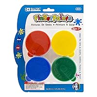 BAZIC Finger Paint Set Assorted Color 160ml, Non Toxic Painting Fun Art Supplies, DIY Craft Activity for Kids at School Home Age 3+ (4/Pack), 24-Packs