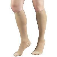 HMNA 9808 Compression Stockings, Regular 15-20 mmHg, Below Knee BK, Men or Women, Closed Toe, Beige, Medium