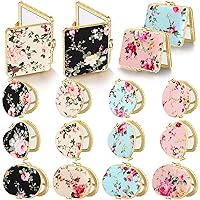 Remerry 48 Pieces Compact Mirror for Purse Flower Small Compact Mirror Gift Makeup Mirror Floral Pocket Mirror Retro Folding Portable Travel Mirror for Women Girls (Vivid Style)