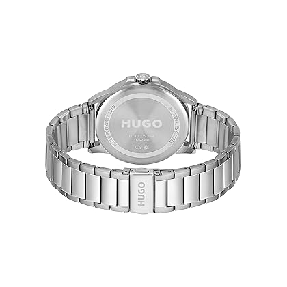 HUGO 1530186 Men's Analogue Quartz Watch with Stainless Steel Strap, silver, Modern