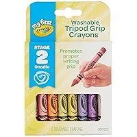 My First Washable Toddler Crayons, Tripod Grip, Gift, 8 Count