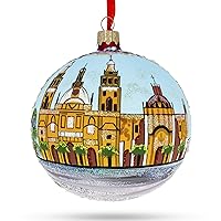 Zocalo, Mexico City, Mexico Glass Ball Christmas Ornament 4 Inches