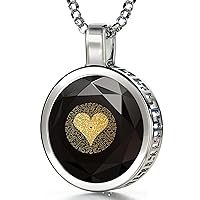 NanoStyle 925 Sterling Silver Love Necklace for Women I Love You in 120 Languages Pure Gold Inscribed in Miniature Text on Brilliant Round Cut Cubic Zirconia Halo Pendant, 18