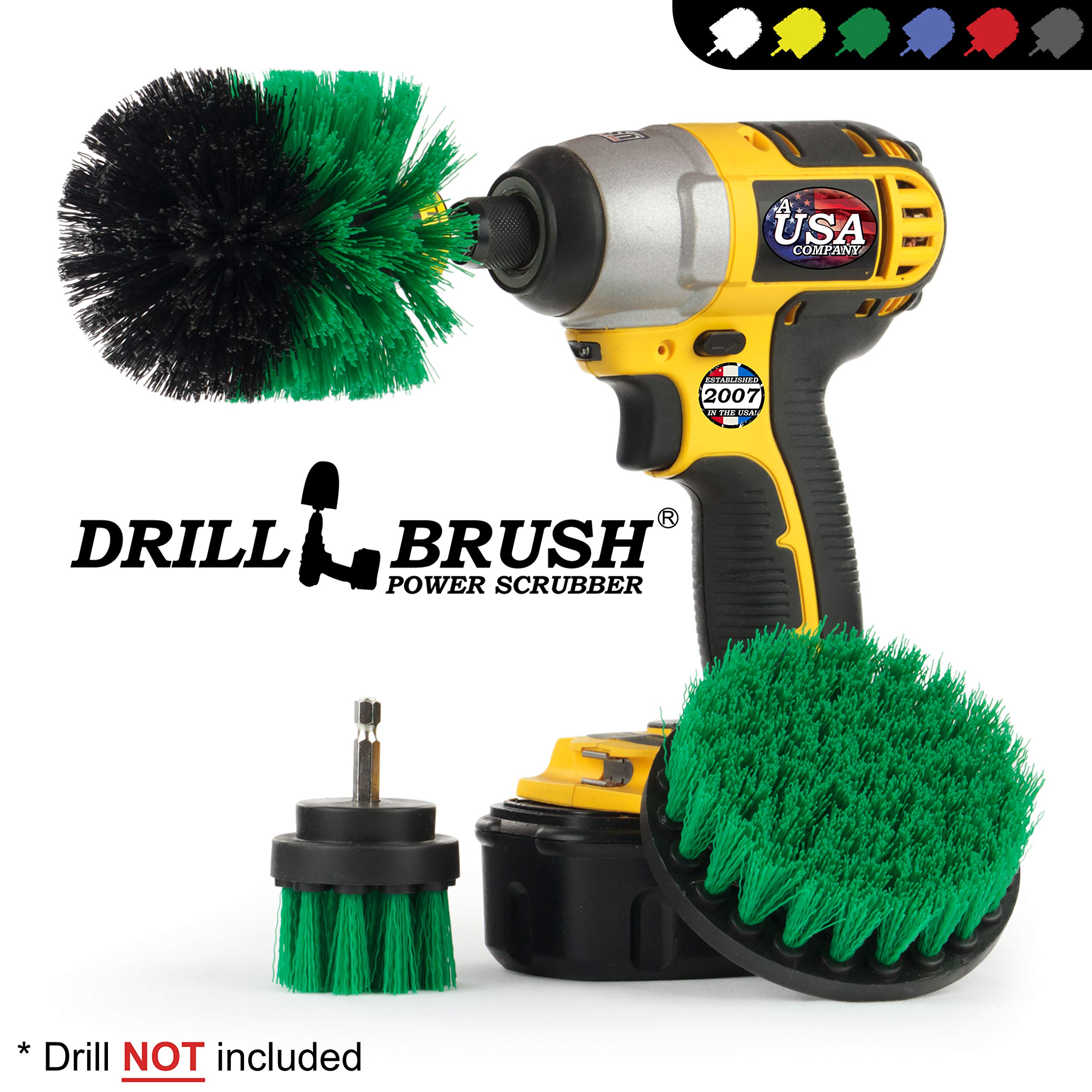 Drillbrush Green Kitchen Cleaning Drill Brushes - Stainless Steel Sink Cleaner/Copper Sink Cleaner - Electric Stove Cleaner/Gas Stove Cleaner - Kitchen Cleaner/Kitchen Brush - Cabinet Cleaner