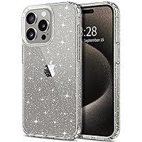 Hython Case for iPhone 15 Pro Max Case Glitter, Cute Clear Glitter Sparkly Shiny Bling Sparkle Cover, Anti-Scratch Soft TPU Slim Fit Shockproof Protective Phone Cases for Women Girls, Clear Glitter