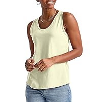 Hanes Originals Top, Cotton Tanks for Women, Relaxed Fit, Sleeveless, Plus, Solar Ice