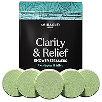 Miracle Made® Eucalyptus & Mint Aromatherapy Shower Steamers - 15 Tablets, Essential Oil Bombs for Relaxation, Nasal Congestion Relief and Daily Self-Care Shower Melts