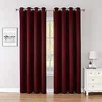 Blackout Curtains 84 inch Length - Thermal Insulated Room Darkening Curtains 2 Panels for Living Room/Grommet Top/Burgundy Red/52x84 inch