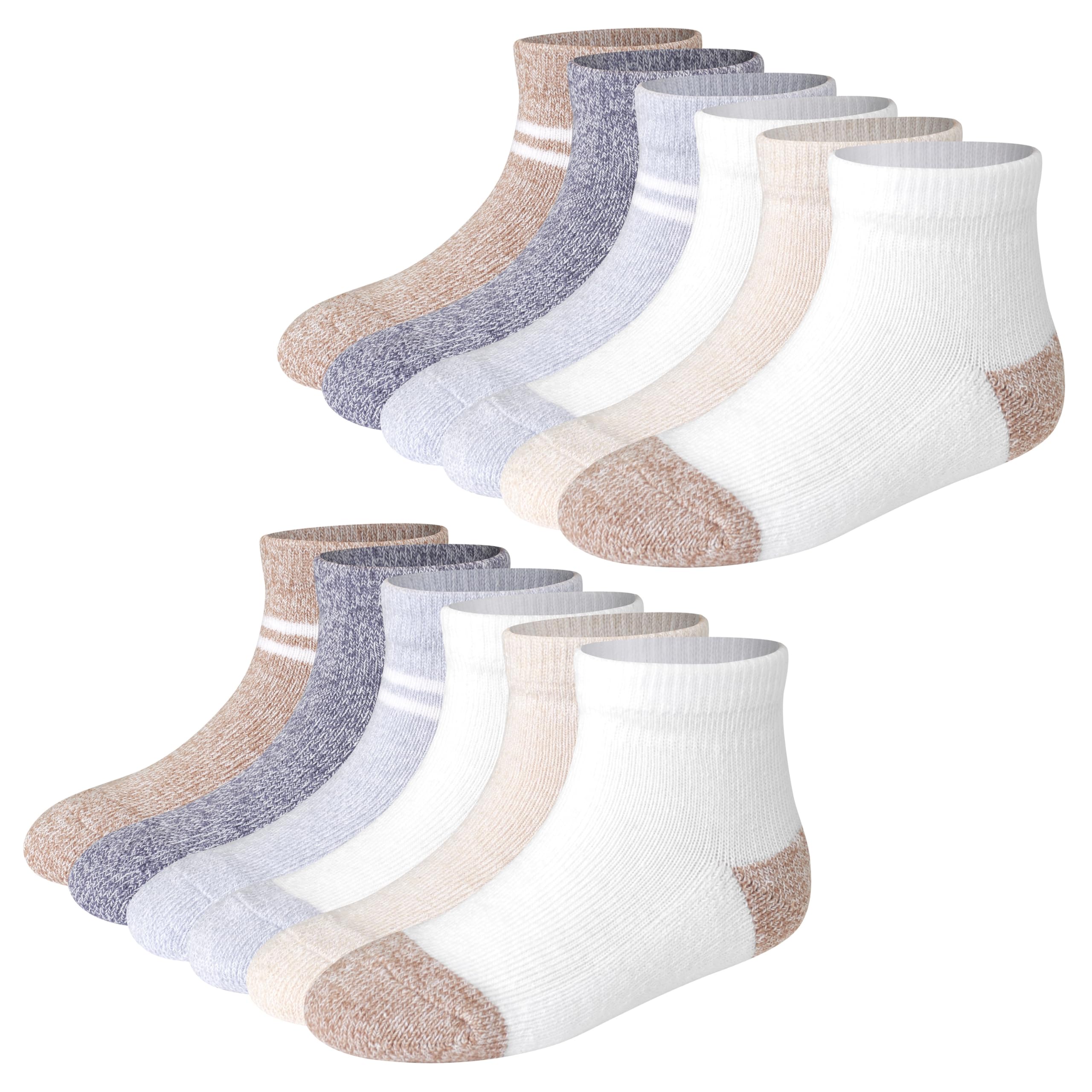 Hanes Baby and Toddler Socks, Non-Slip Grip Ankle Socks, Boys' and Girls', Multipacks