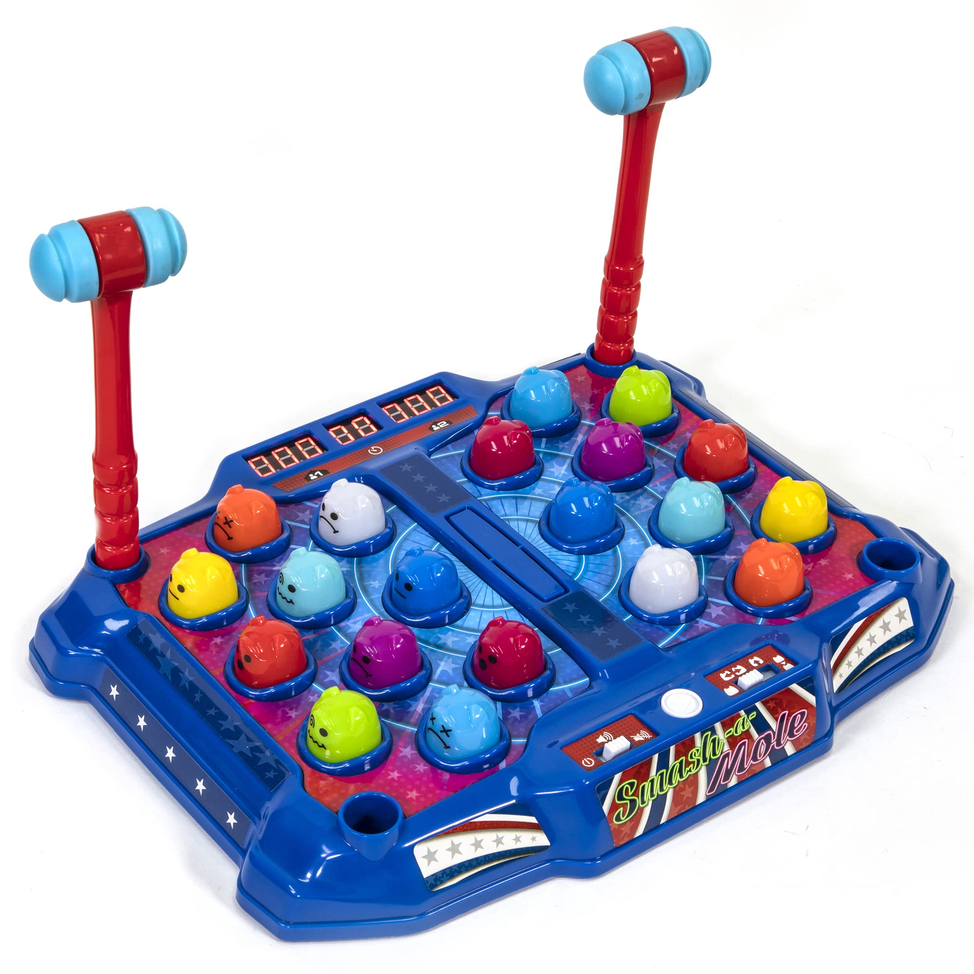 Retro Arcade: Electronic Smash-A-Mole - Tabletop Game, Moles Light Up, 4 Playing Modes, 1-2 Players, Ages 6+