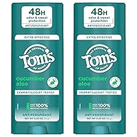 Tom’s of Maine Cucumber Aloe Antiperspirant, For Women and Men, 3.25 oz, 2-Pack