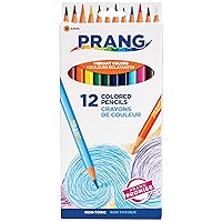 Prang Thick Core Colored Pencils, Assorted Colors, 3.3 mm core, 12 Count