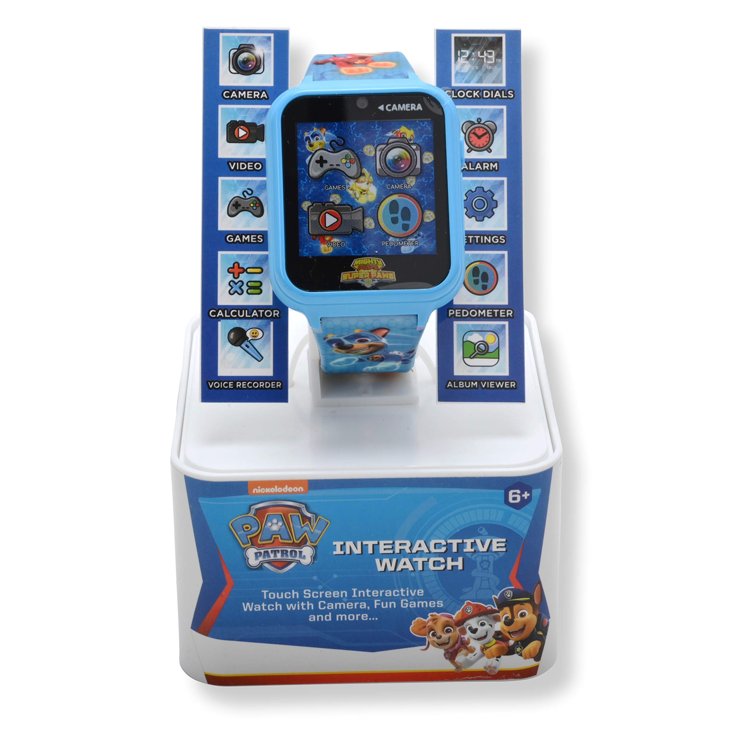 Accutime Paw Patrol Smart Watch with Camera for Kids and Toddlers - Interactive Smartwatch for Boys & Girls Featuring Games, Voice Recorder, Calculator, Pedometer, Alarm, Stopwatch, with USB Cable
