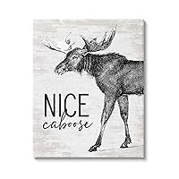 Stupell Industries Nice Caboose Lake House Bathroom Humor Moose, Design by Lettered and Lined, 16 x 20, Gallery Wrapped Canvas