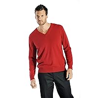 Cashmere Boutique: Men's 100% Pure Cashmere Classic Pullover V-Neck Sweater Long Sleeves (5 Colors, Sizes: S/M/L/XL)