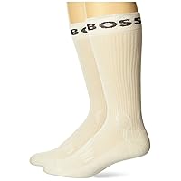 BOSS Men's 2-Pack Bold Logo Solid Cotton Socks