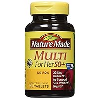 Nature Made Multi For Her 50+ Vitamin & Mineral Tabs, 90 ct (Pack of 2) (Packaging May Vary)