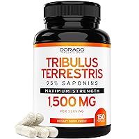 Tribulus Terrestris for Men 1500mg (Purest 95% Saponin Content) 150 Capsules, Concentrated Natural Fruit Extract (Third Party Tested, Manufactured in The USA) for Stamina and Energy - Vegan & Non GMO