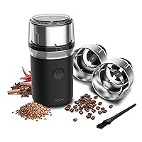 COSORI Electric Coffee Grinders for Spices, Seeds, Herbs, and Coffee Beans, Spice Blender and Espresso Grinder, Wet and Dry Grinder, Included 2 Removable Stainless Steel Bowls, Black