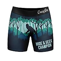 Mens Funny Boxers Hide And Seek Champion Sarcastic Bigfoot Underwear For Men
