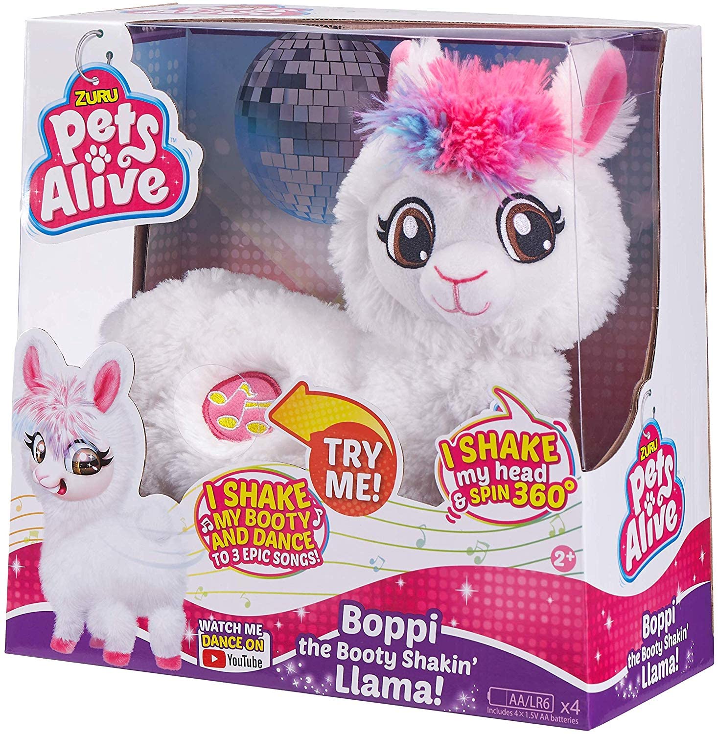 Pets Alive Boppi The Booty Shakin Llama Battery-Powered Dancing Robotic Toy by Zuru White
