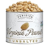 FERIDIES Super Extra Large Unsalted Virginia Peanuts - 36oz Can