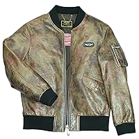 PALALEATHER Men’s Air Force MA-1 Goatskin Leather Flight Bomber Jacket (Five colors available)