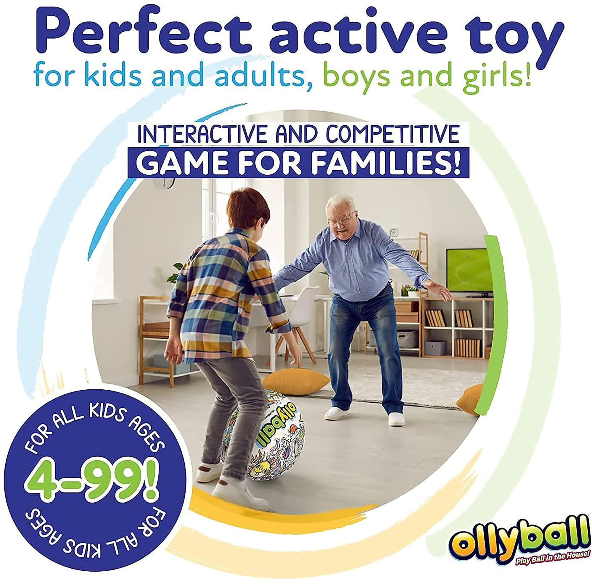 The Original Ollyball - The Ultimate Indoor & Outdoor Play Ball for Kids and Parents!