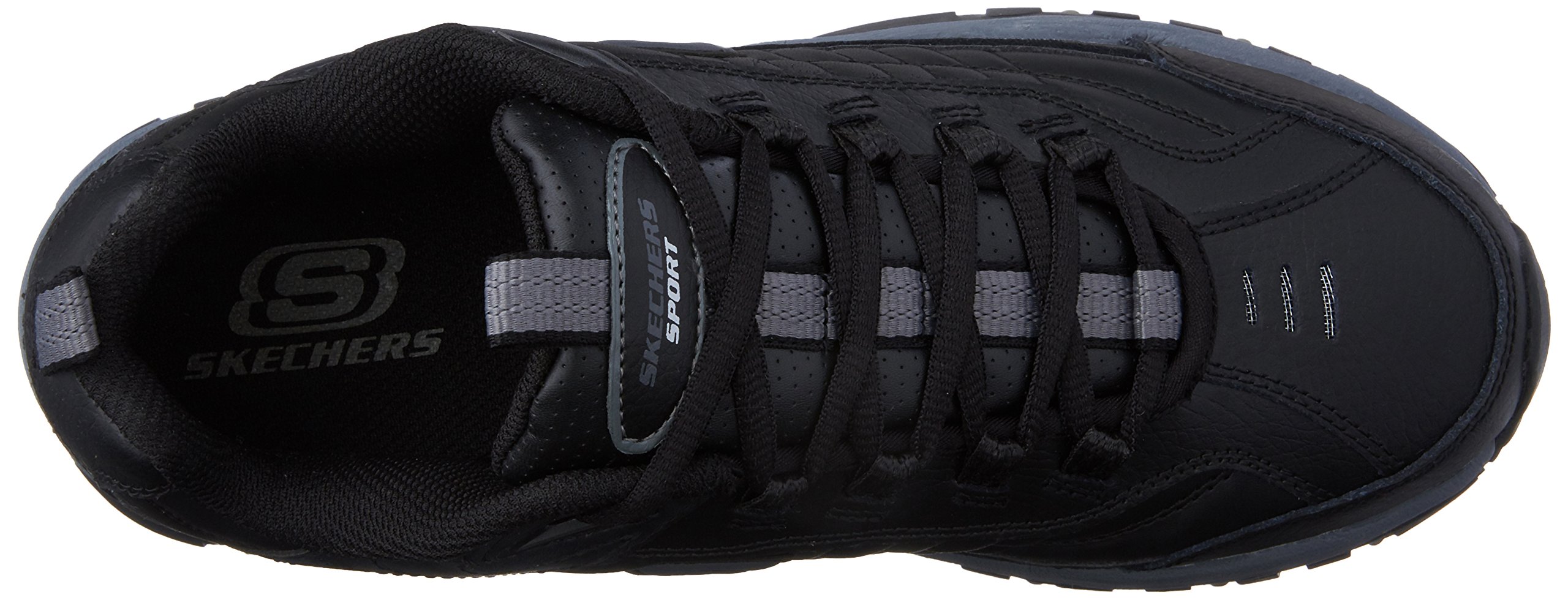 Skechers Men's Energy Afterburn Shoes Lace-Up Sneaker, Black/Black, 10