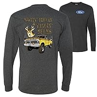 Driving Trucks and Taggin Bucks Retro Ford F150 Hunting Licensed Official Front and Back Mens Long Sleeves