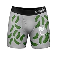 Crazy Dog T-Shirts Mens Big Dill Boxer Briefs Funny Saying Pickle Quote Graphic Novelty Joke Underwear For Guys