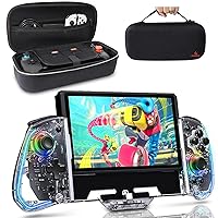 NexiGo Switch Accessories Essential Kit, Gripcon (Gen 2), No Deadzone, Enhanced Switch/Switch OLED Controller, 6-Axis Gyro, Turbo, Mapping, Game Storage Case with 10 Game Card Holders