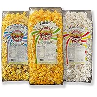 Campbell's Sweets Factory CLE Triple Mix, Kettle, & Cheezy Gourmet Popcorn Flavors - 3 Bag Variety Gift Pack Assorted House Specialty Popped Popcorn