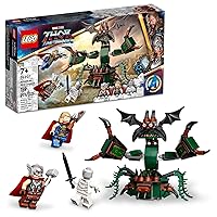 Lego Marvel Attack on New Asgard, Thor Buildable Toy 76207 with Hammer, Stormbreaker and Monster Figure, Love and Thunder Movie Set