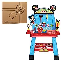 Just Play Disney Junior Mickey Mouse Funhouse Workbench, 43-piece Kids Construction Tool Set, Officially Licensed Kids Toys for Ages 3 Up, Amazon Exclusive