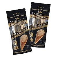 KING PALM Flavors Rollie Size Cones - Squeeze & Pop Pre Rolls Organic Flavored Rolled (Gelato Cream, 2 Pack), 2.0 Count