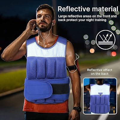 Ativafit Adjustable Weighted Vest with Reflective Design 22 Lbs Workout  Vest for Strength Training, Walking, Jogging, Weightlifting, Running Men  Women