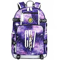 Teenager Cristiano Ronaldo Laptop Rucksack Football Fans CR7 Large Capacity Knapsack with USB Charging/Headphone Port