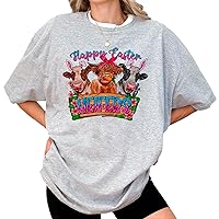DuminApparel Happy Easter Heifers Easter Cows with Egg T-Shirt, Retro Easter Cow Women KidsT-Shirt, Unisex Sized, Comfort Colors Multicolor