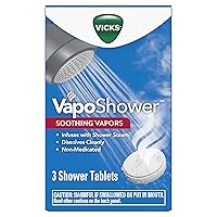 VapoShower, Shower Tablet, Shower Bomb, Aromatherapy Vapors, Eucaplytus & Menthol, Soothing Non-medicated Vapor Steam, 3ct