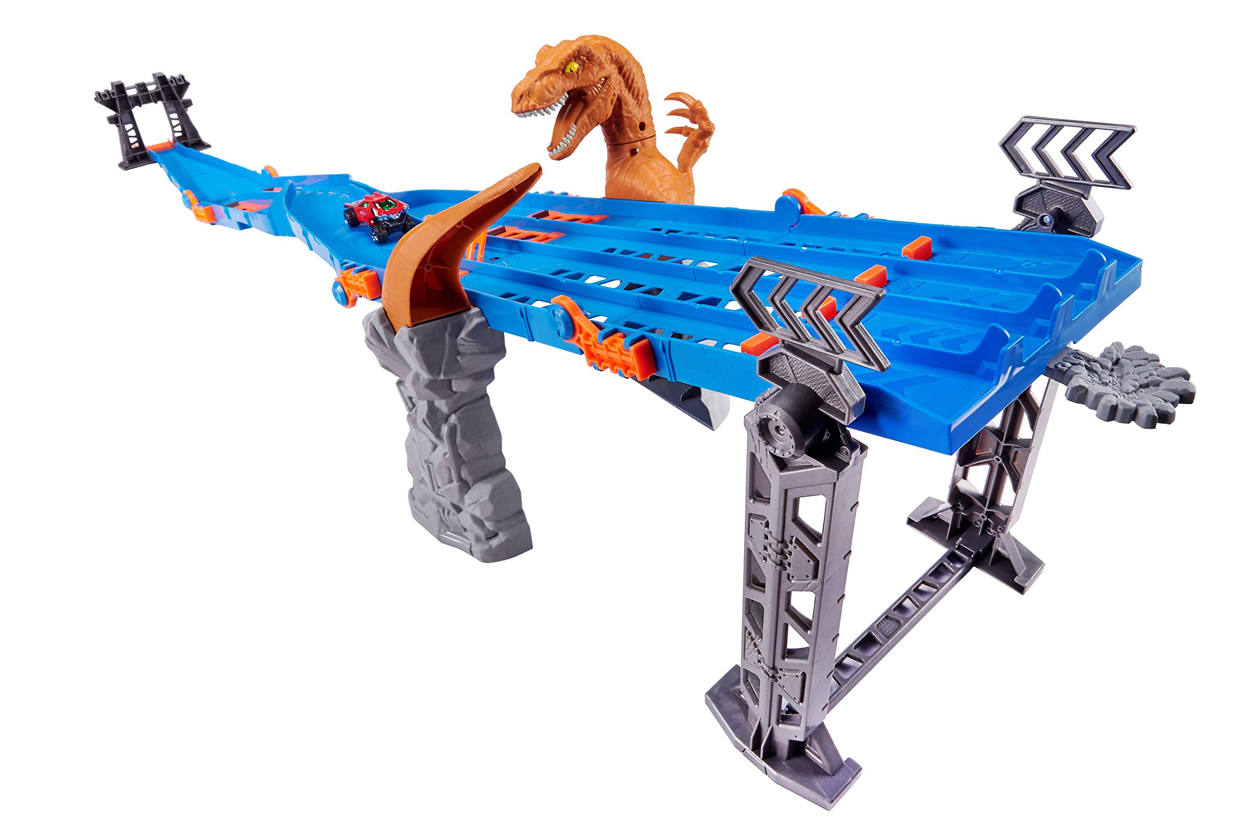 Metal Machines 4-Lane Raptor Attack Track Set Playset with Mini Racing Car by ZURU Cars Play Set Compatible with Other Brands